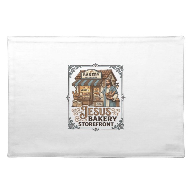 Jesus Bakery Storefront Jesus Bakery Storefront Ch Cloth Placemat (Front)