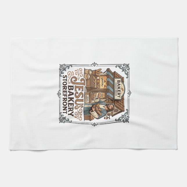Jesus Bakery Storefront Jesus Bakery Storefront Ch Kitchen Towel (Horizontal)