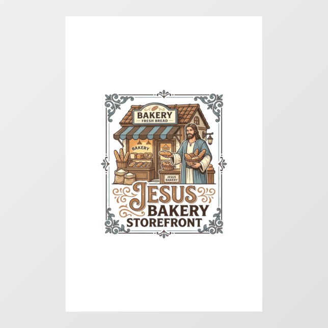 Jesus Bakery Storefront Jesus Bakery Storefront Ch Window Cling (Sheet)