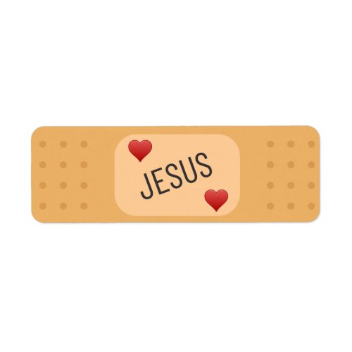 Jesus bandaid Jesus cures wounds Label