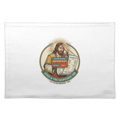 Jesus Bank Card Blocked Suspicious Bar Tab Fraud H Cloth Placemat