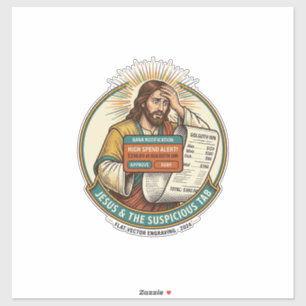 Jesus Bank Card Blocked Suspicious Bar Tab Fraud H Sticker
