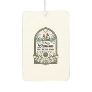 Jesus Baptism Certificate Style Jesus Baptism Cert Air Freshener