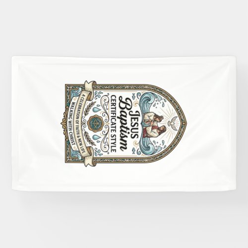 Jesus Baptism Certificate Style Jesus Baptism Cert Banner