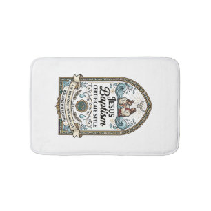 Jesus Baptism Certificate Style Jesus Baptism Cert Bath Mat