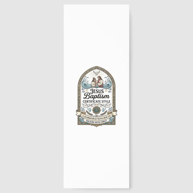 Jesus Baptism Certificate Style Jesus Baptism Cert Bookmarks (Front)