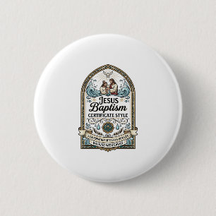 Jesus Baptism Certificate Style Jesus Baptism Cert Button