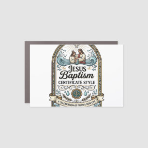 Jesus Baptism Certificate Style Jesus Baptism Cert Car Magnet