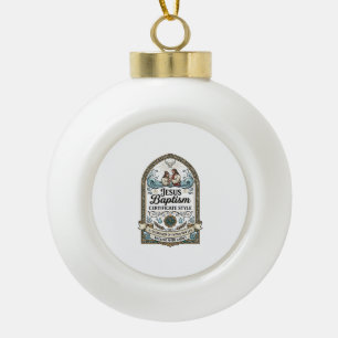 Jesus Baptism Certificate Style Jesus Baptism Cert Ceramic Ball Christmas Ornament