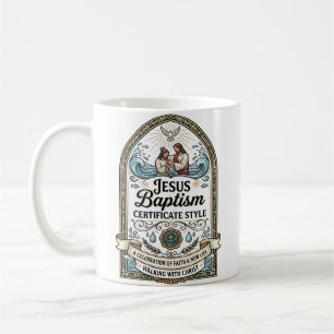 Jesus Baptism Certificate Style Jesus Baptism Cert Coffee Mug