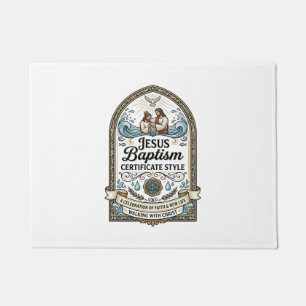 Jesus Baptism Certificate Style Jesus Baptism Cert Doormat