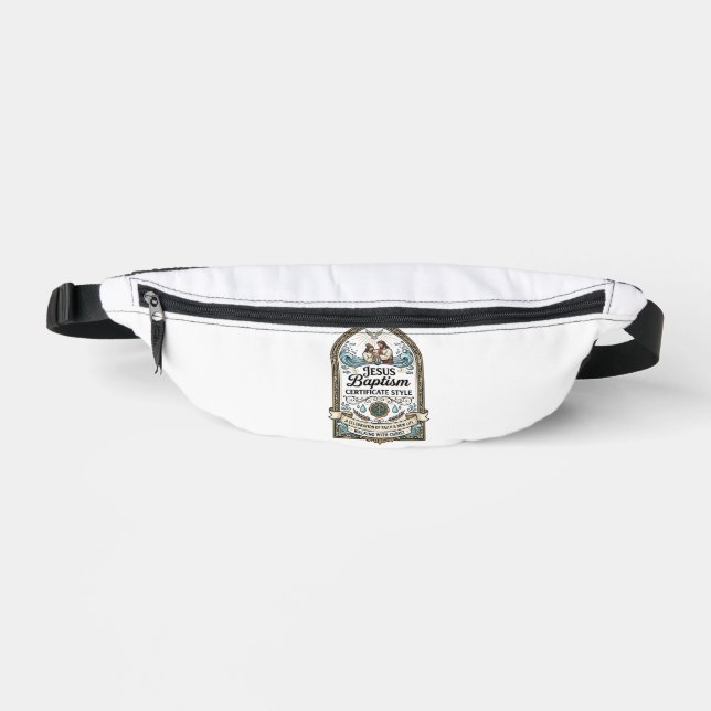 Jesus Baptism Certificate Style Jesus Baptism Cert Fanny Pack (Front)