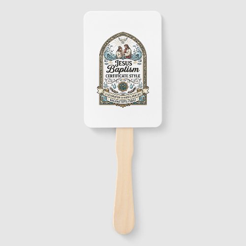 Jesus Baptism Certificate Style Jesus Baptism Cert Hand Fan