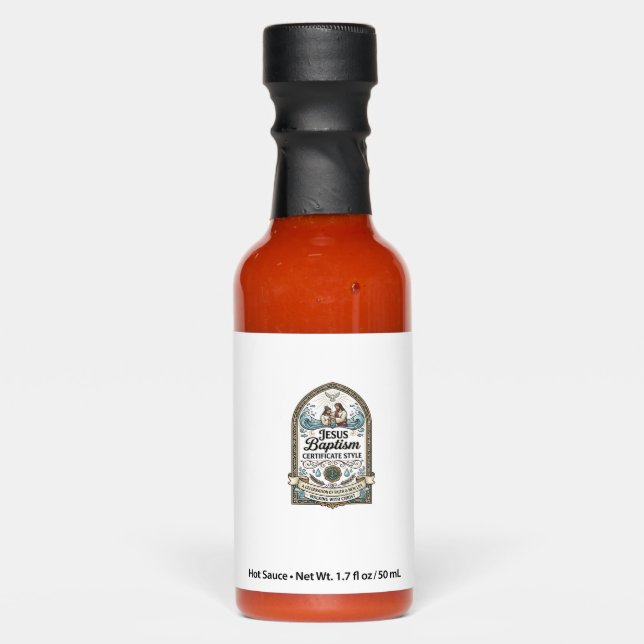 Jesus Baptism Certificate Style Jesus Baptism Cert Hot Sauces (Front)