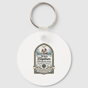 Jesus Baptism Certificate Style Jesus Baptism Cert Keychain