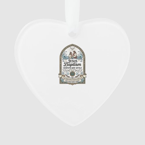 Jesus Baptism Certificate Style Jesus Baptism Cert Ornament