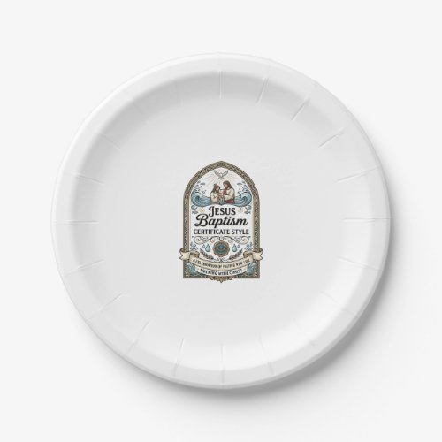 Jesus Baptism Certificate Style Jesus Baptism Cert Paper Plates