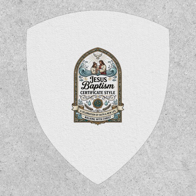 Jesus Baptism Certificate Style Jesus Baptism Cert Patch (Front)