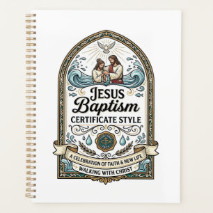 Jesus Baptism Certificate Style Jesus Baptism Cert Planner