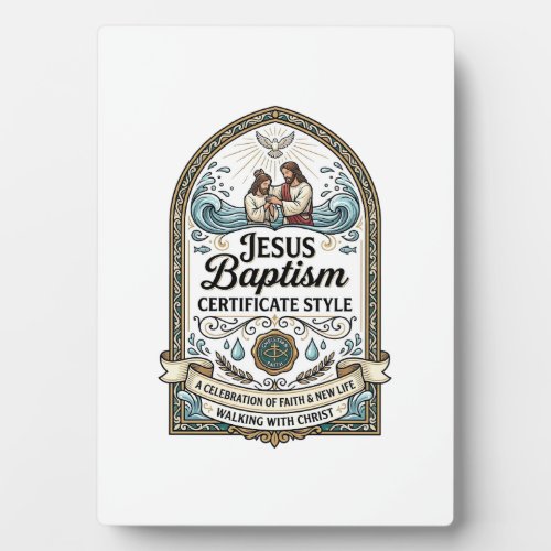 Jesus Baptism Certificate Style Jesus Baptism Cert Plaque