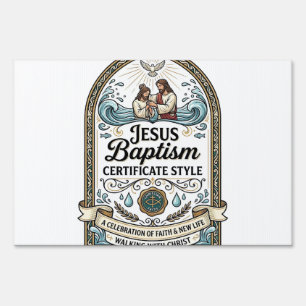 Jesus Baptism Certificate Style Jesus Baptism Cert Sign