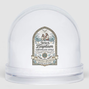 Jesus Baptism Certificate Style Jesus Baptism Cert Snow Globe