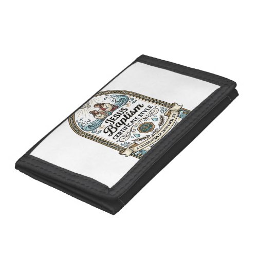 Jesus Baptism Certificate Style Jesus Baptism Cert Trifold Wallet