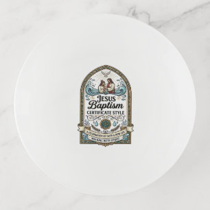 Jesus Baptism Certificate Style Jesus Baptism Cert Trinket Tray
