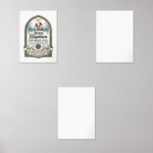 Jesus Baptism Certificate Style Jesus Baptism Cert Wall Art Sets