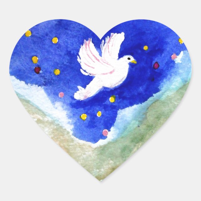 Jesus Baptism Heart Sticker (Front)