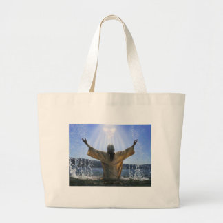 Jesus Baptism Large Tote Bag