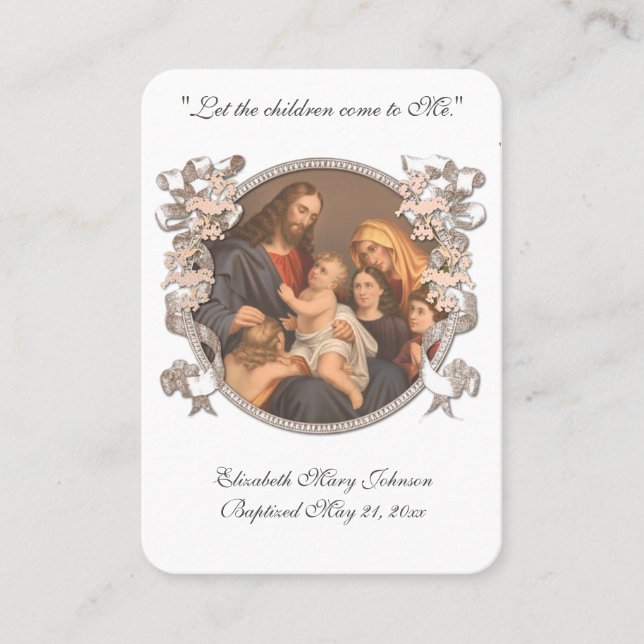 Jesus Baptism Remembrance Religious Keepsake Place Card (Front)