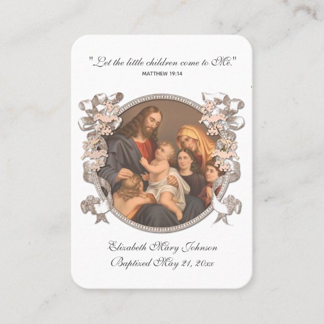 Jesus Baptism Remembrance Religious Keepsake Place Place Card (Front)