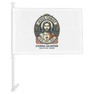 Jesus Barber Mens Grooming Graphic Tee Christian A Car Flag