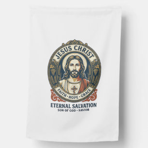 Jesus Barber Mens Grooming Graphic Tee Christian A House Flag