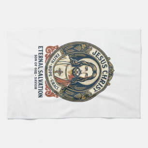 Jesus Barber Mens Grooming Graphic Tee Christian A Kitchen Towel