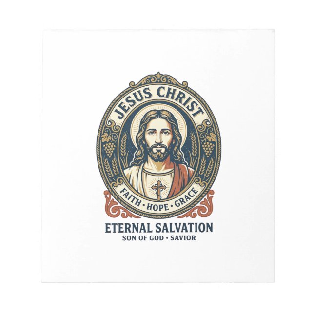 Jesus Barber Mens Grooming Graphic Tee Christian A Notepad (Front)