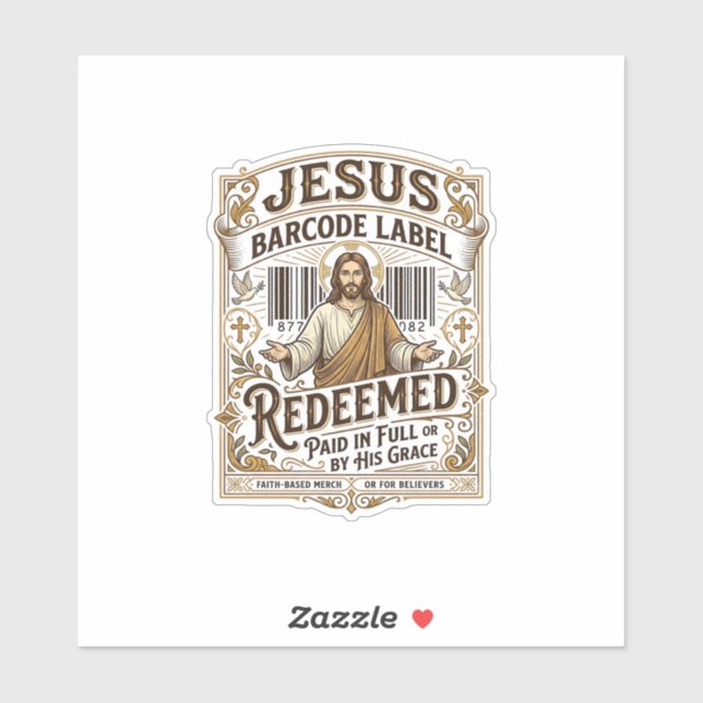 Jesus Barcode Label Redeemed Jesus Barcode Redeeme (Sheet)