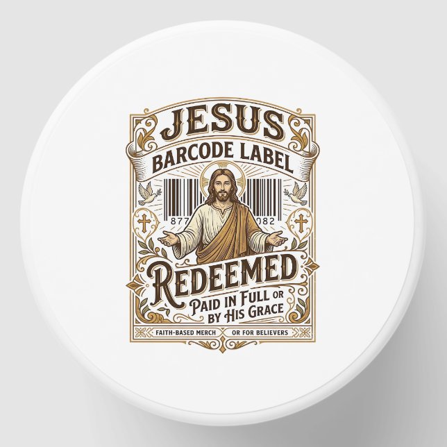 Jesus Barcode Label Redeemed Jesus Barcode Redeeme Mini Candle Favors (Front)