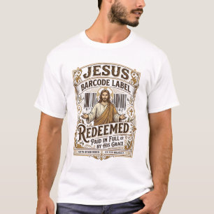 Jesus Barcode Label Redeemed Jesus Barcode Redeeme T-Shirt