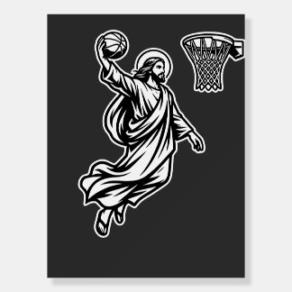 Jesus Basketball Dunk - Sports Satire Foam Board
