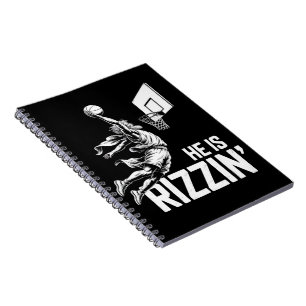 Jesus Basketball He Is Rizzin' Funny Christian Notebook