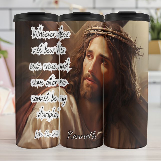 Jesus: Bear Your Cross, Disciple Thermal Tumbler (Creator Uploaded)