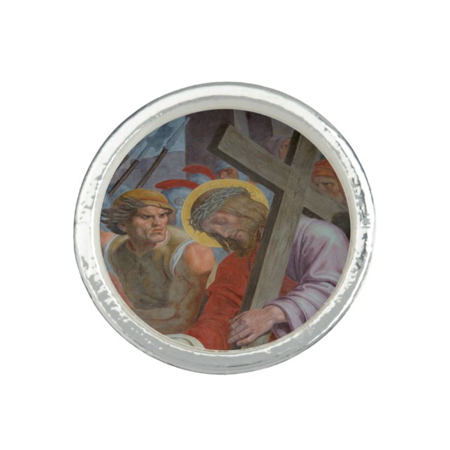 Jesus Bearing His Cross Ring (Front)