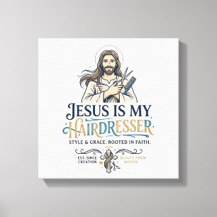 Jesus Beauty Salon Hairstylist T-Shirt Inspiration Canvas Print