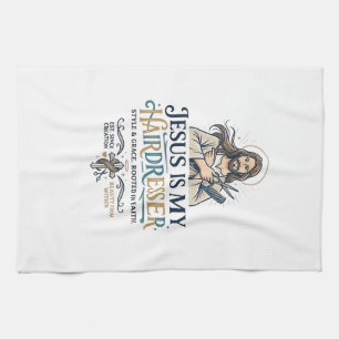 Jesus Beauty Salon Hairstylist T-Shirt Inspiration Kitchen Towel