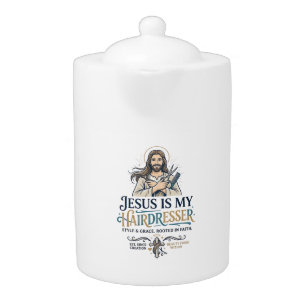 Jesus Beauty Salon Hairstylist T-Shirt Inspiration Teapot
