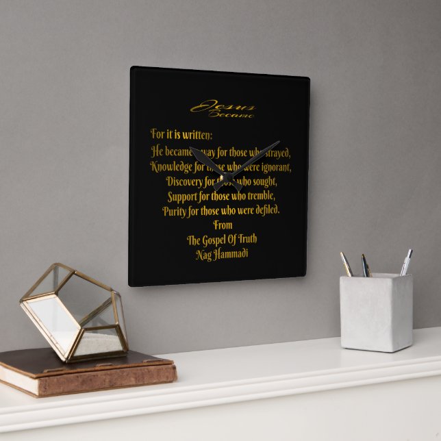 Jesus Became   Square Wall Clock (Office)