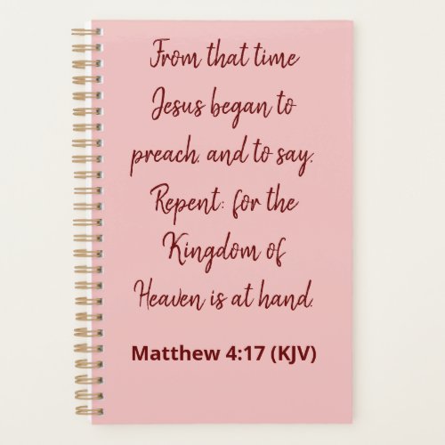 Jesus Began To Preach _ Bible Verse Elegant Planner