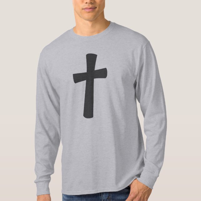 Jesus Began To Preach. Matt. 4:17 (KJV) Grey Cross T-Shirt (Front)